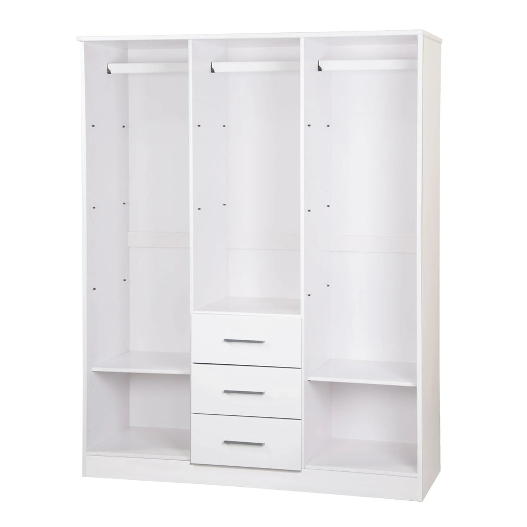 Guarda-roupa Cosmo Palace Imports com 3 portas, 100% madeira maciça, com portas de madeira maciça ou espelhadas
