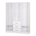 Guarda-roupa Cosmo Palace Imports com 3 portas, 100% madeira maciça, com portas de madeira maciça ou espelhadas