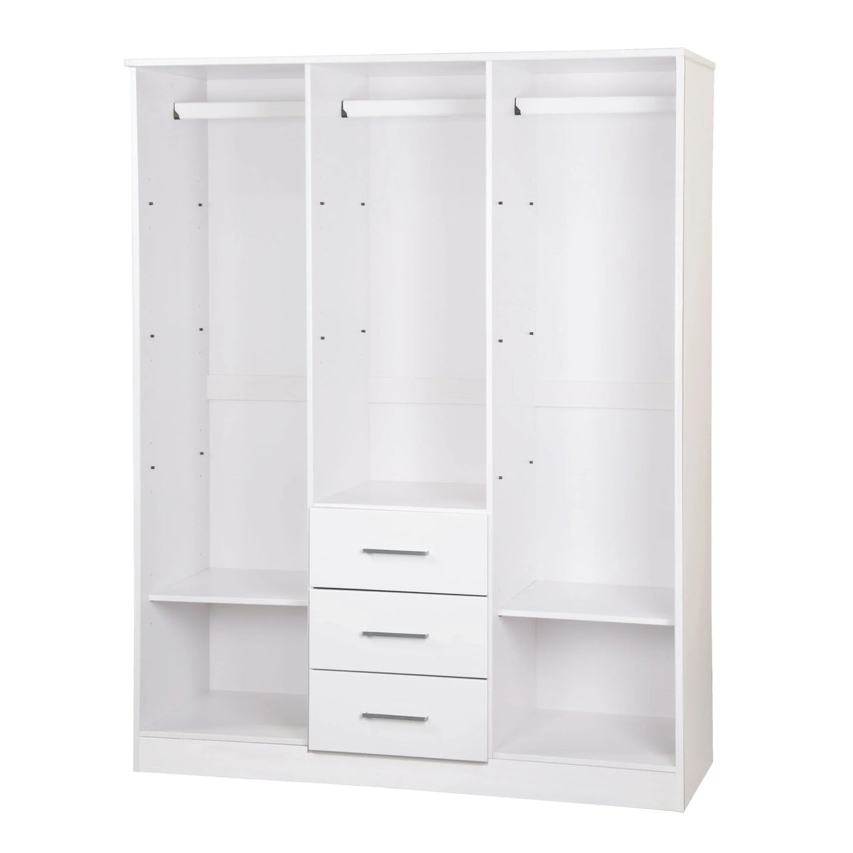 Guarda-roupa Cosmo Palace Imports com 3 portas, 100% madeira maciça, com portas de madeira maciça ou espelhadas