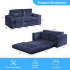 Canapé-lit futon convertible 2-en-1 Mjkone de 71 po, canapé deux places convertible pliable en tissu côtelé avec boutons capitonnés, gain de place