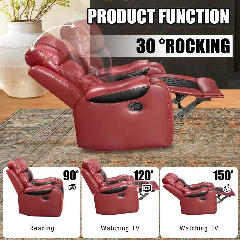 Fauteuil inclinable grand format en similicuir, design américain, pour le salon