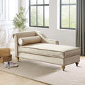 Elegante französische Chaiselongue mit Samtbezug, Stauraum und Kissen