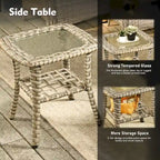 Ensemble de conversation de mobilier de patio extérieur XIZZI en 9 pièces avec fauteuil pivotant