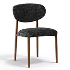 Conjunto de 4 cadeiras de jantar modernas estofadas com encosto curvo, cadeiras laterais sem braços com estrutura de ferro para sala de jantar e cozinha - Panipeachy