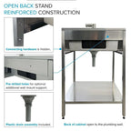 24-in W x 22-in D x 35-in H Edelstahl-Waschbecken und Waschtisch