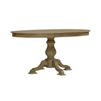 Mesa de jantar redonda com pé central Magnolia Manor e extensões - 2 acabamentos