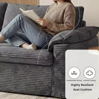 Dyonery 86 Cloud Loveseat-Sofa mit tiefer Sitzfläche und breiten Armlehnenkissen, stabilem Rahmen und atmungsaktivem ergonomischem Design