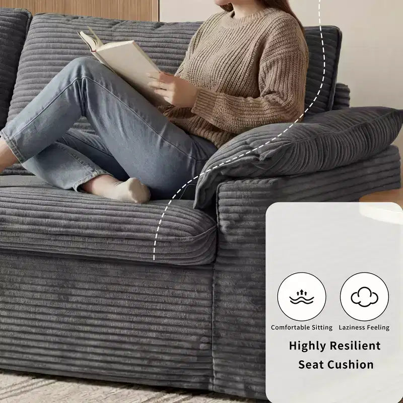 Dyonery 86 Cloud Loveseat-Sofa mit tiefer Sitzfläche und breiten Armlehnenkissen, stabilem Rahmen und atmungsaktivem ergonomischem Design