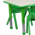 Rechteckiges, höhenverstellbares Aktivitätstisch-Set aus Kunststoff von Emma und Oliver, 23,625 W × 47,25 L, mit 6 Stühlen