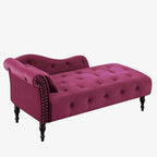 Moderne chaise longue van 60,6 inch met fluwelen bekleding, gecapitonneerde knopen, massief houten poten en sierspijkers
