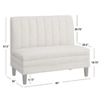 Conjunto de banqueta estofada de 3 peças Lifestorey Kerrington com costas caneladas