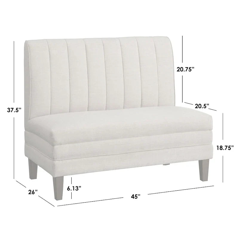 Conjunto de banqueta estofada de 3 peças Lifestorey Kerrington com costas caneladas