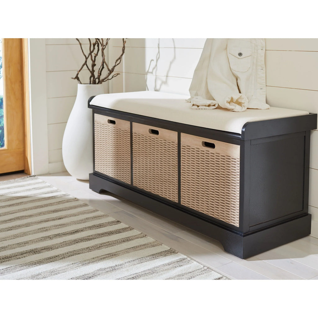 Úložná lavice SAFAVIEH Fiorello se 3 zásuvkami a polstrováním - 47.3 W x 15 L x 19 H - 47Wx15Dx19H