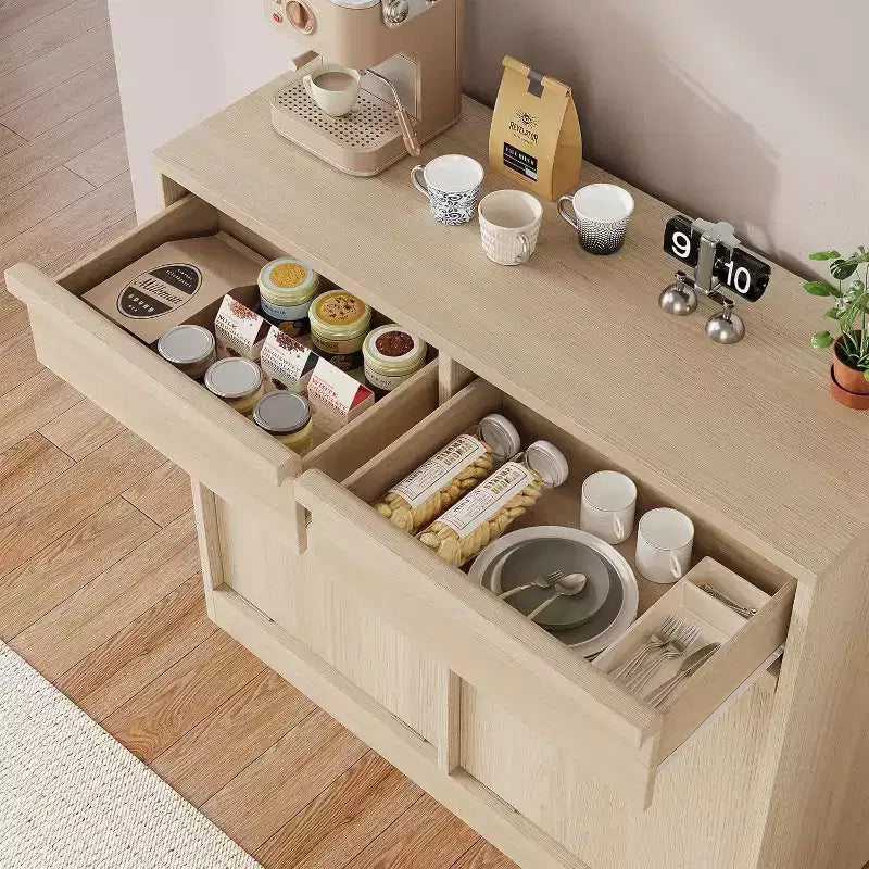 Kippbarer Mülleimer aus natürlicher Eiche, Mülleimer mit Stauraum und Schublade, versteckter Müllschrank, Wäschekorb für Küche, Esszimmer und Wohnzimmer