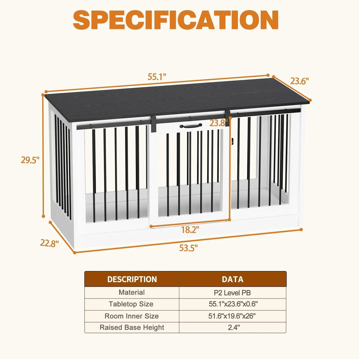 Résidence pour animaux avec renforcement par tubes en fer, cage pour chien élégante et robuste