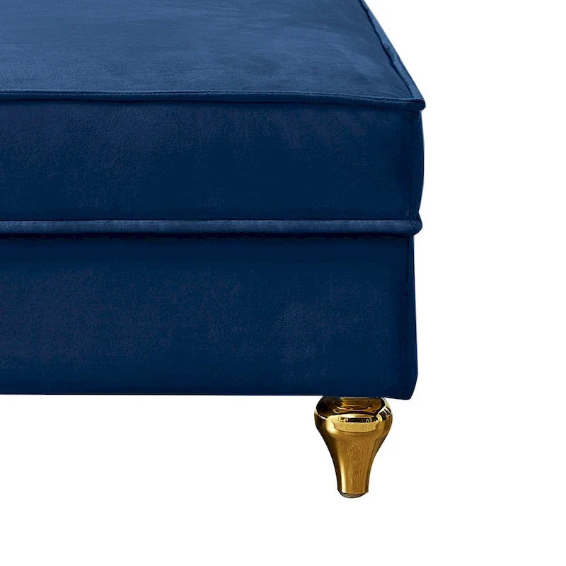 Elegante französische Chaiselongue mit Samtbezug, Stauraum und Kissen
