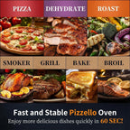 Multibrennstoff-Pizzaofen für den Außenbereich, Steinofen-Pizzaofen mit Gasbrenner und Holzfach – 12 Zoll