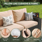 Ensemble de mobilier de terrasse extérieur avec coussins épaissis de 10 cm