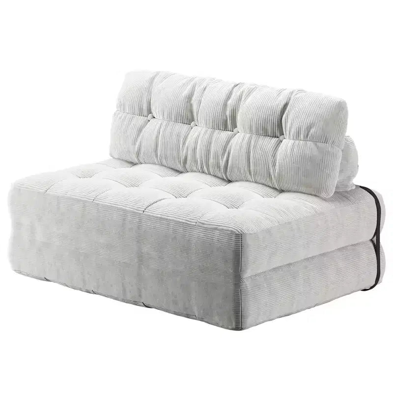 Divano letto futon pieghevole in velluto a coste, poltrona letto trasformabile da pavimento con cuscino e supporto per la schiena