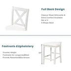 Conjunto Homy Casa de mesa de jantar e cadeiras de 5 peças, de altura de balcão, com prateleiras de arrumação, branco e nogueira, estilo quinta moderna
