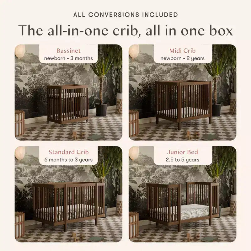Berço convertível Babyletto Pogo 8 em 1 com kits de conversão para todas as fases