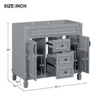 36-Zoll moderner Waschtischunterschrank mit Aufsatzwaschbecken und Spiegelschrank, 2 Türen und 2 Schubladen