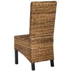 Conjunto de 2 cadeiras de jantar em vime natural 19W x 22D x 41H, estilo boho costeiro