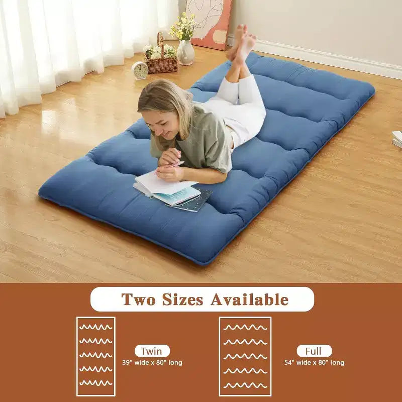 Japonská futonová matrace, skládací podložka na spaní na podlaze, tatami podložka do domácnosti, kempingová matrace