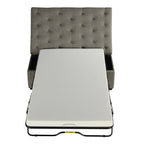 Klappbares Schlafsofa, 49,6-Zoll-Hocker mit klappbarem Schlafsofa, umwandelbarer Schlafhocker mit Memoryschaum-Matratze und getuftetem Design