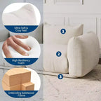 Canapé modulaire 2 places en tissu chenille, canapé nuage avec éponge haute résilience, sans accoudoirs pour petits espaces