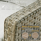 HOOOWOOO 2-teiliges Gartenstuhl-Set aus Korbgeflecht und Rattan mit hoher Rückenlehne