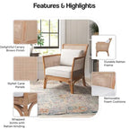 Poltrona decorativa in rattan Tatum