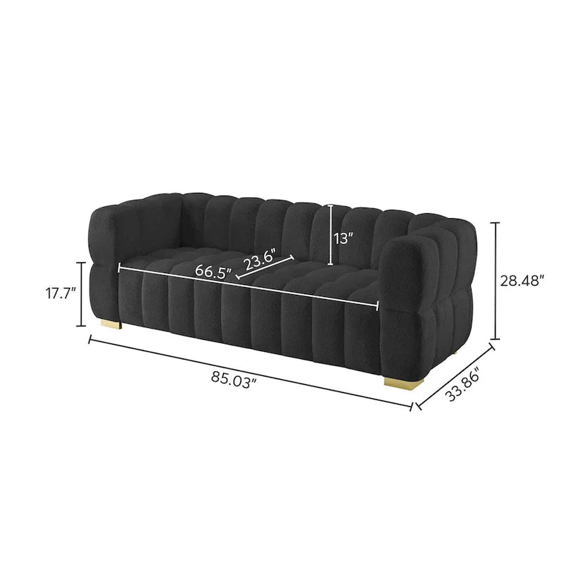 85 modernes Waffelstoff-Sofa, komfortables Freizeitsofa