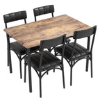 Conjunto de mesa de jantar retangular para 4 pessoas com cadeiras estofadas