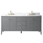 Mobile bagno Vanity Art 72 con doppio lavabo e piano in marmo composito