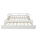 Letto da giorno allungabile con letto estraibile, letto da giorno in legno con letto estraibile