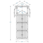 Meuble de rangement d’angle haut avec 8 portes et 4 étagères