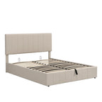 Polsterbett in Queen-Size-Größe mit hydraulischem Stauraumsystem – Beige