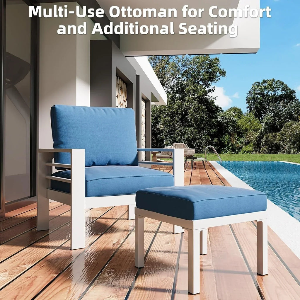 AECOJOY 7-delige aluminium tuinmeubelset voor buiten, loungeset