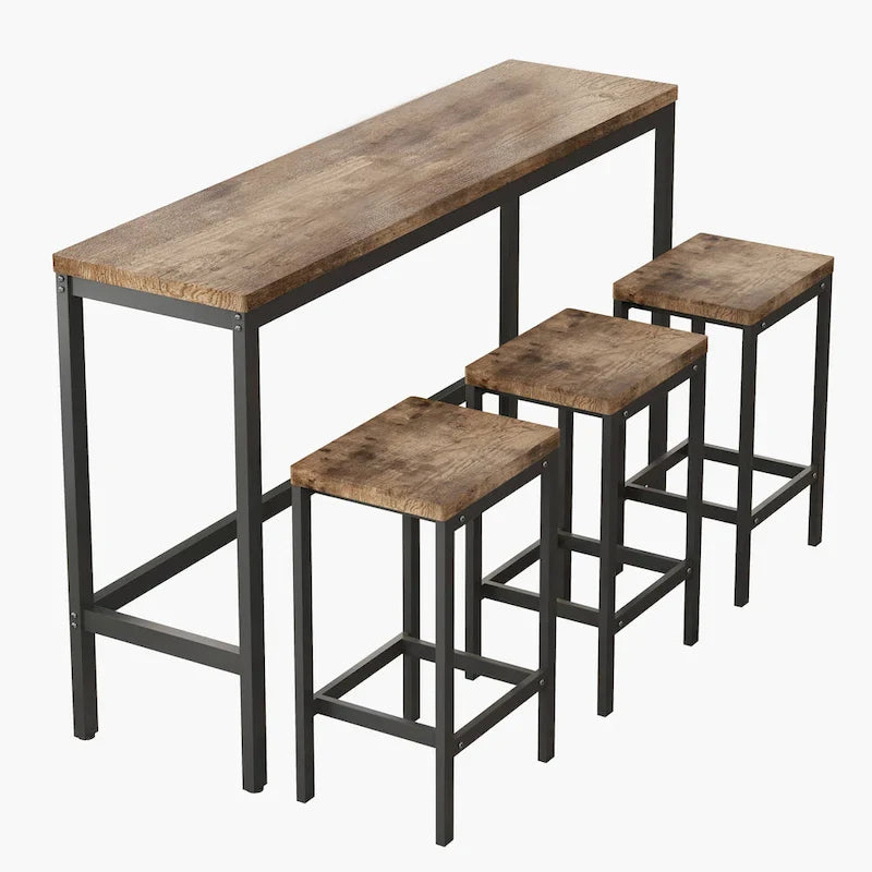 Bistrotisch-Set mit 3 Hockern