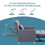Aukfa Schlafsessel, umwandelbarer Einzelschlafsofa-Sessel mit Kissen