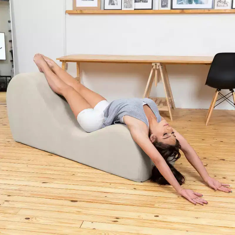 Elegantní lenoška Avana na jógu - vyrobeno v USA - skvělá na protahování, relaxaci, cvičení a další aktivity, 60D x 18W x 26H palců, světle šedá