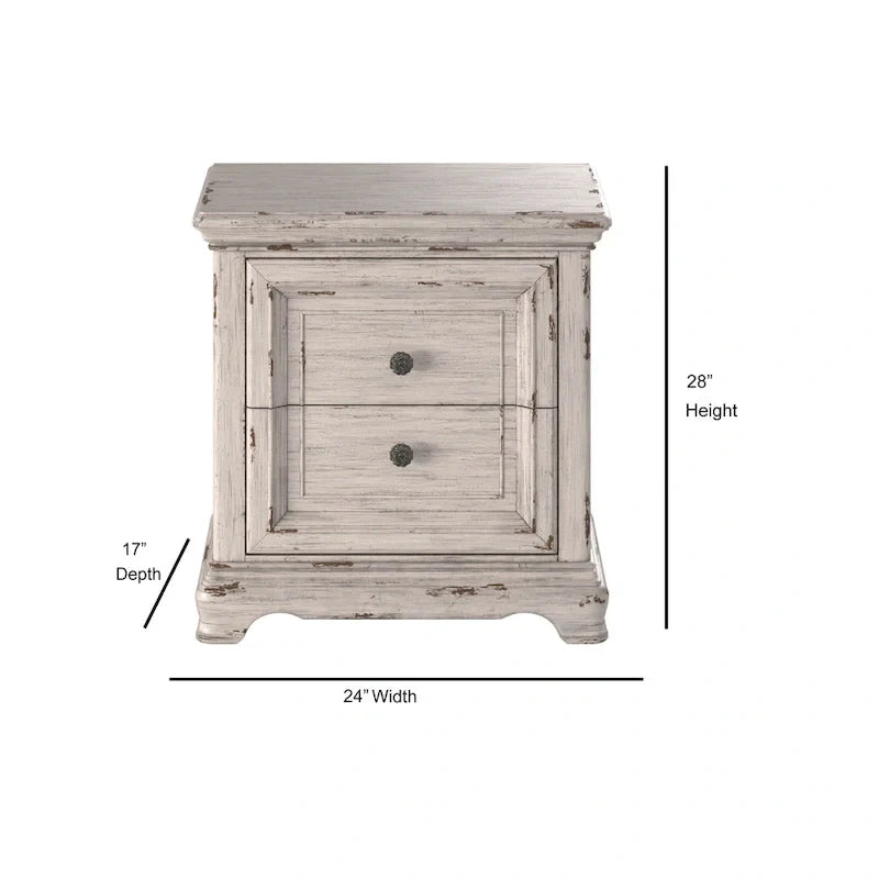 Conjunto de quarto Palisade de 5 peças, branco antigo