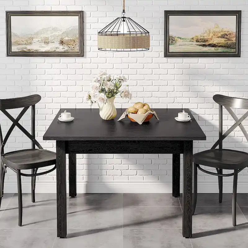 Quadratischer Esstisch, 100 cm, für 2–4 Personen, mit Beinen aus Massivholz für Wohn- und Esszimmer