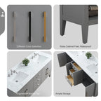 Mobile bagno Vanity Art 72 con doppio lavabo e piano in marmo composito