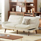 Cord-Schlafsofa mit 168 cm Breite, verstellbarer Rückenlehne und Armlehnen, geeignet für kleine Räume, Wohnzimmer oder Büros, als Futonsofa