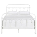 Caledonia Metallbett mit Knotenmuster in Queensize – Antikweiß – iNSPIRE Q