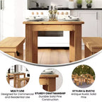 Prostokątny stół do jadalni Flash Furniture 46 x 30 z litej sosny