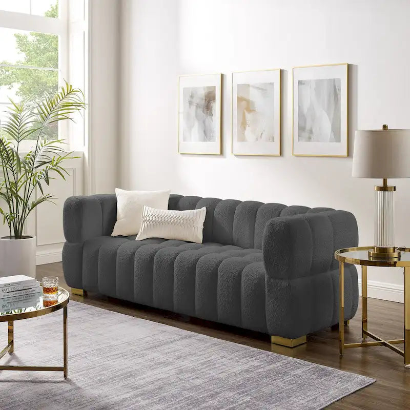 85 modernes Waffelstoff-Sofa, komfortables Freizeitsofa