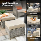 Ensemble de conversation de mobilier de patio extérieur XIZZI en 9 pièces avec fauteuil pivotant